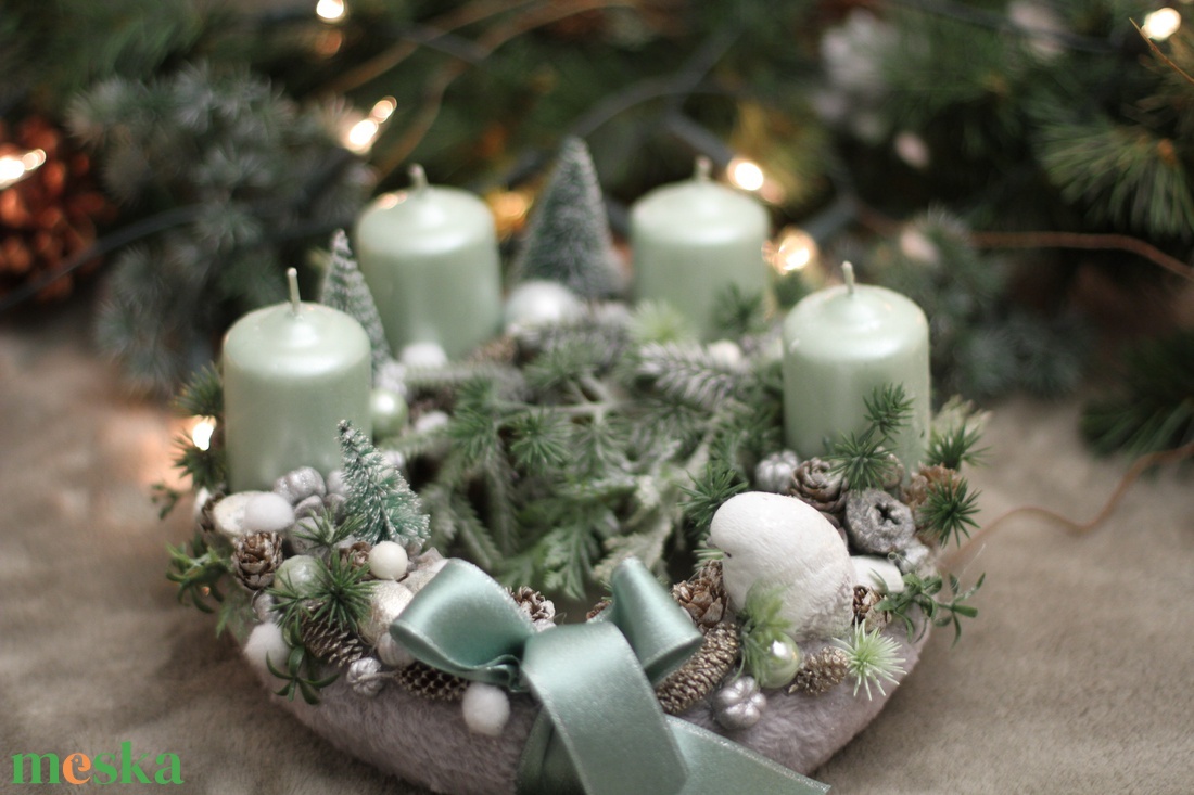 Fehér-pisztácia karácsonyi szett, adventi koszorú+ kopogtató szett - karácsony - adventi díszek - adventi koszorú - Meska.hu Fehér-pisztácia karácsonyi szett, adventi koszorú+ kopogtató szett - karácsony - adventi díszek - adventi koszorú - Meska.hu