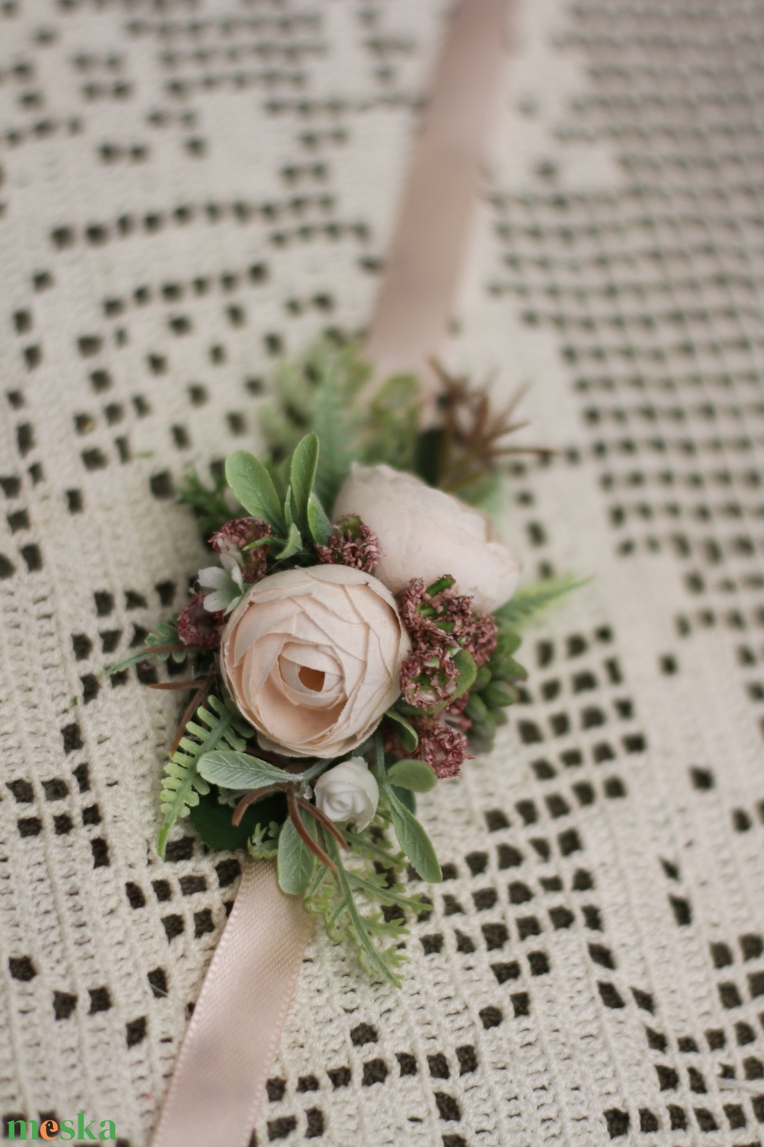 Kardísz, selyemvirágos kardísz - esküvő - ékszer - karkötő & csuklódísz - Meska.hu