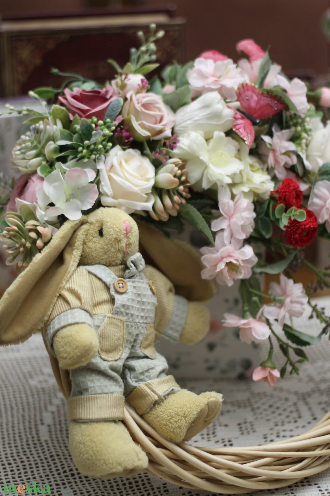 Tavaszi kopogtató,  húsvéti ajtódísz  - otthon & életmód - dekoráció - ajtó- és ablak dekoráció - ablakdísz - Meska.hu