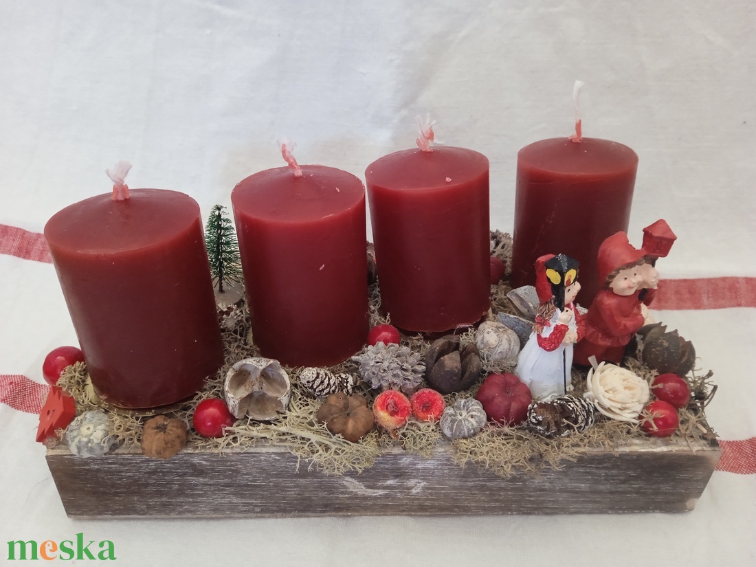 Adventi asztali dísz - karácsony - adventi díszek - adventi koszorú - Meska.hu