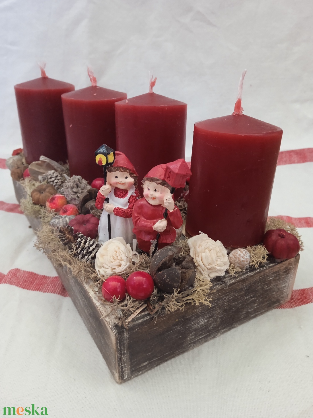 Adventi asztali dísz - karácsony - adventi díszek - adventi koszorú - Meska.hu