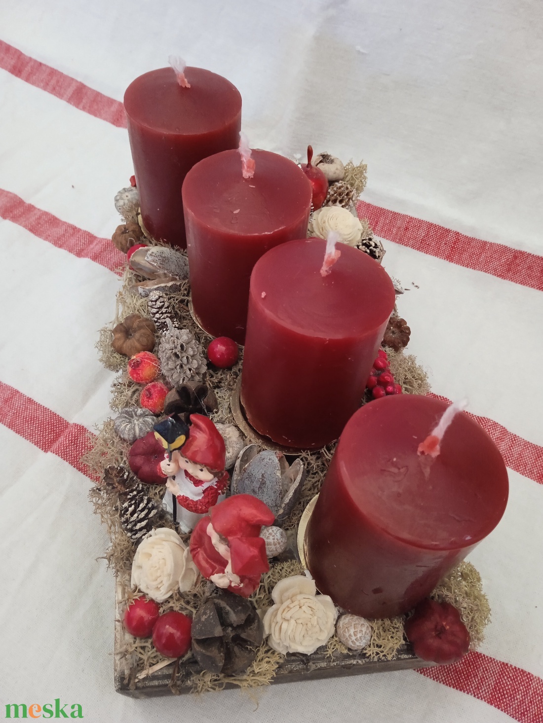 Adventi asztali dísz - karácsony - adventi díszek - adventi koszorú - Meska.hu