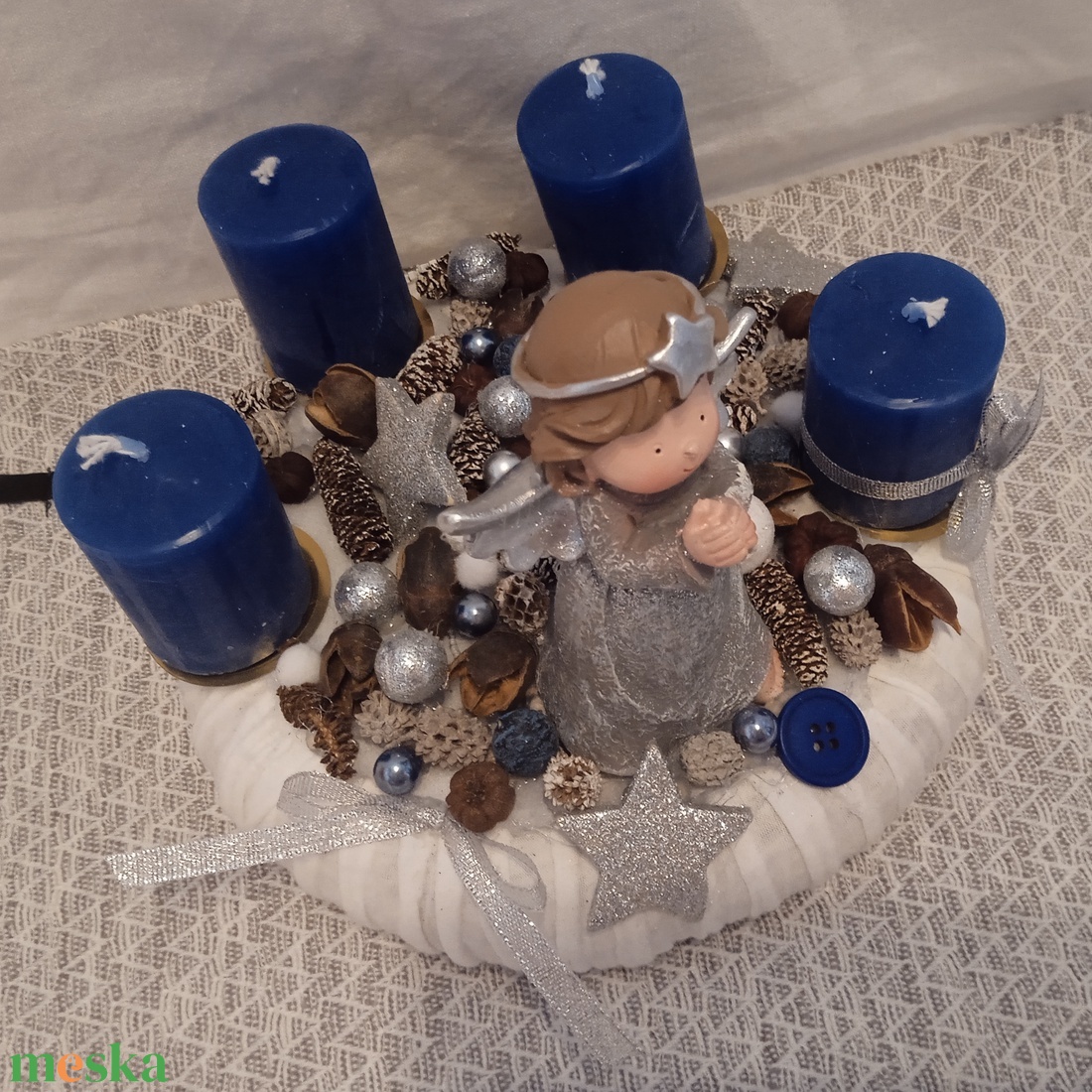 Adventi koszorú - ezüst angyalka - karácsony - adventi díszek - adventi koszorú - Meska.hu Adventi koszorú - ezüst angyalka - karácsony - adventi díszek - adventi koszorú - Meska.hu