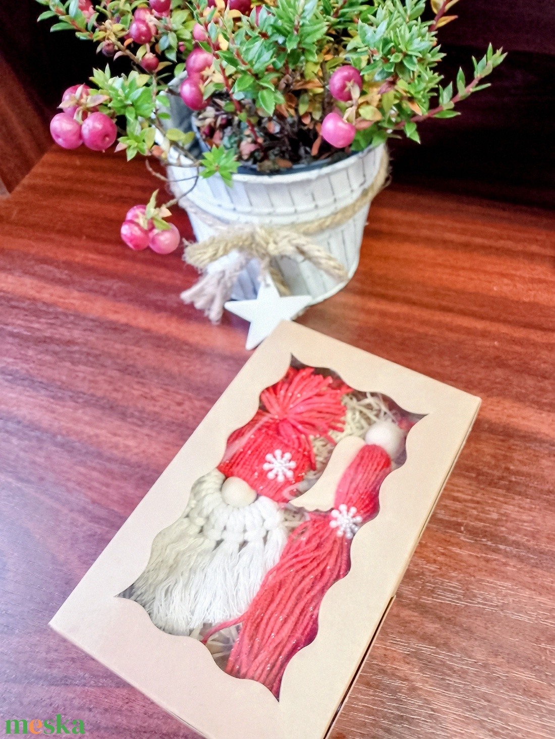 Karácsonyi szett -piros - karácsony - karácsonyi lakásdekoráció - karácsonyi manók, figurák - Meska.hu