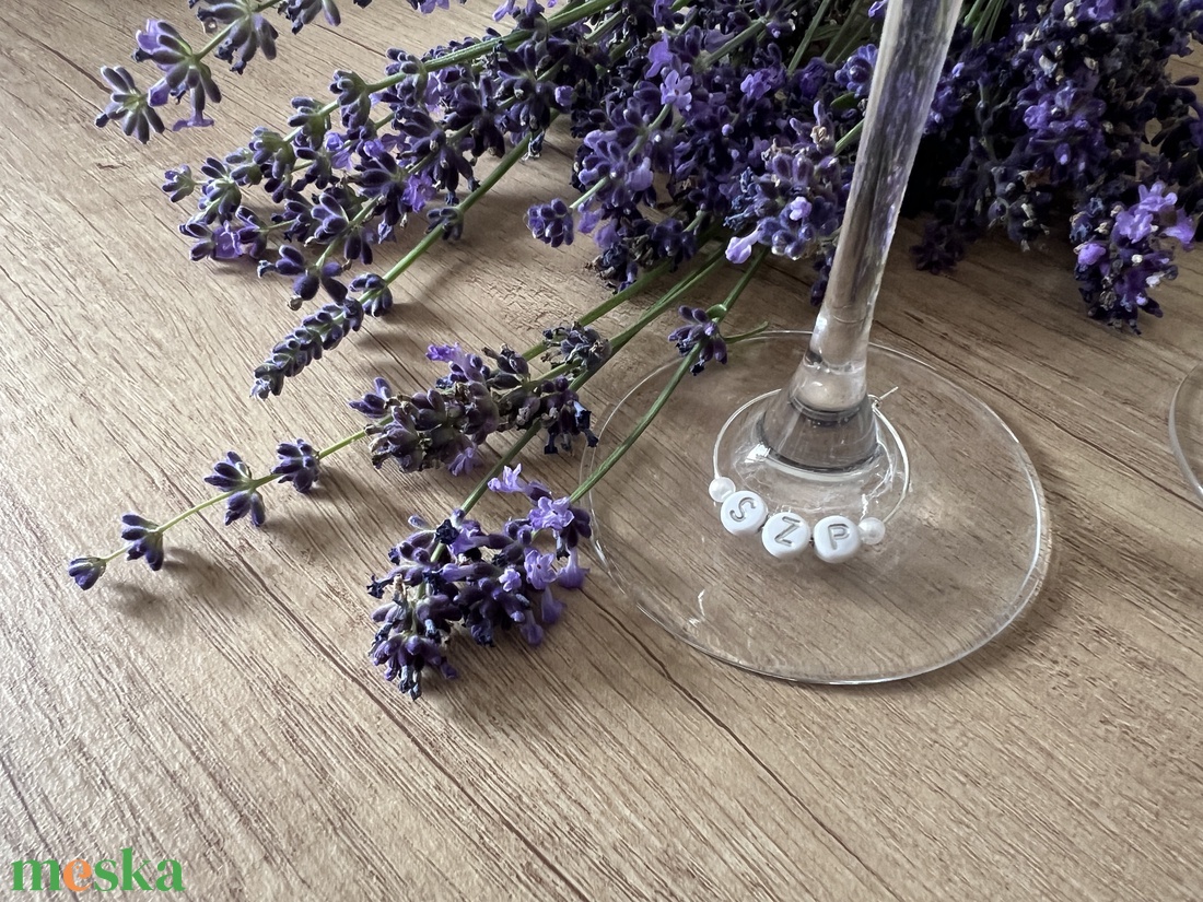 Monogramos pohárjelölő / ültető - esküvő - meghívó & kártya - ültetési rend - Meska.hu