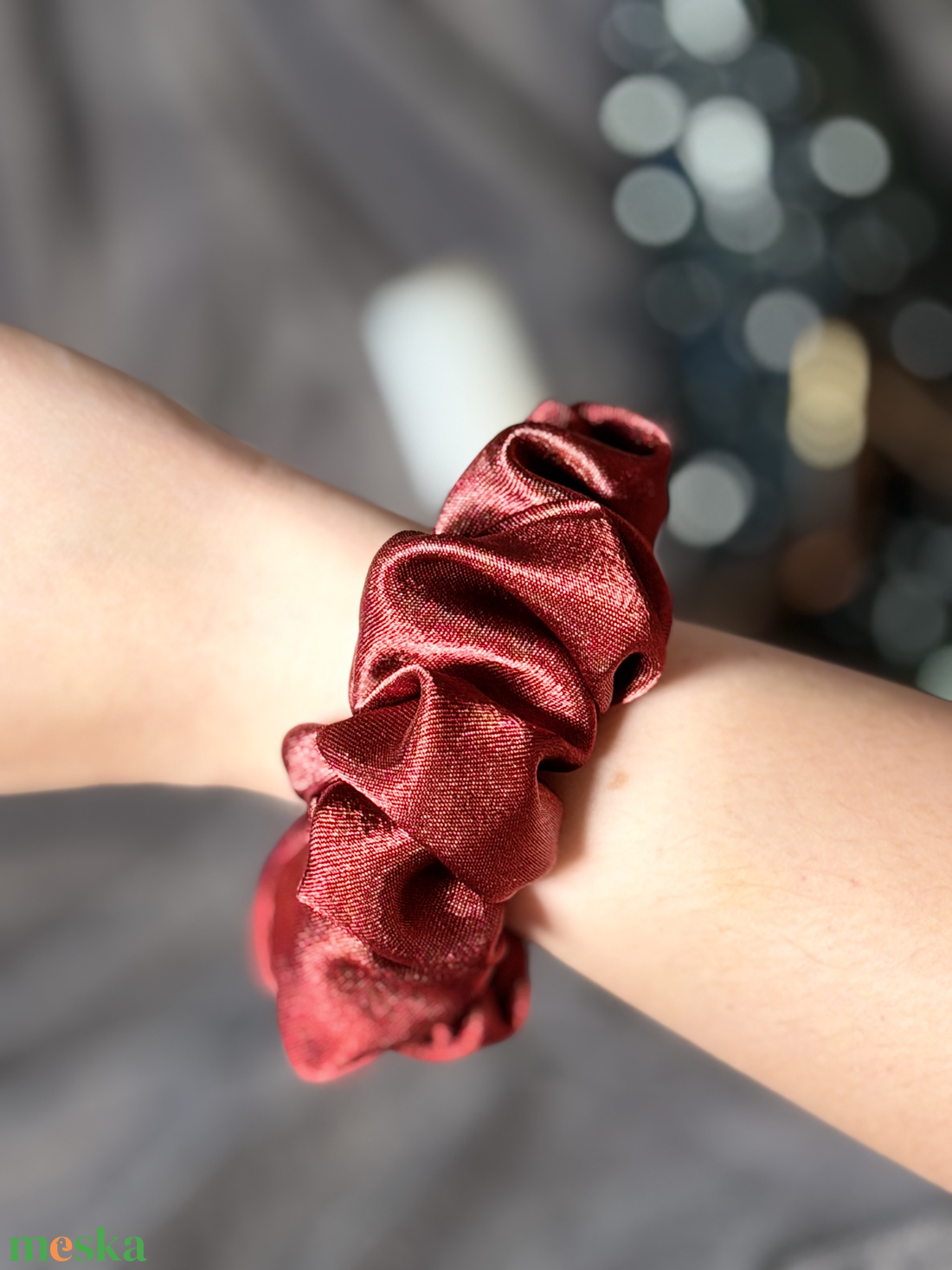 Bordó scrunchie hajgumi - ruha & divat - hajdísz & hajcsat - hajgumi - Meska.hu