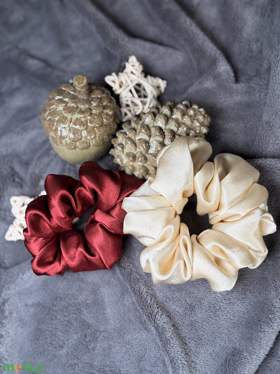 Bordó-Arany Scrunchie Mix - ruha & divat - hajdísz & hajcsat - hajgumi - Meska.hu