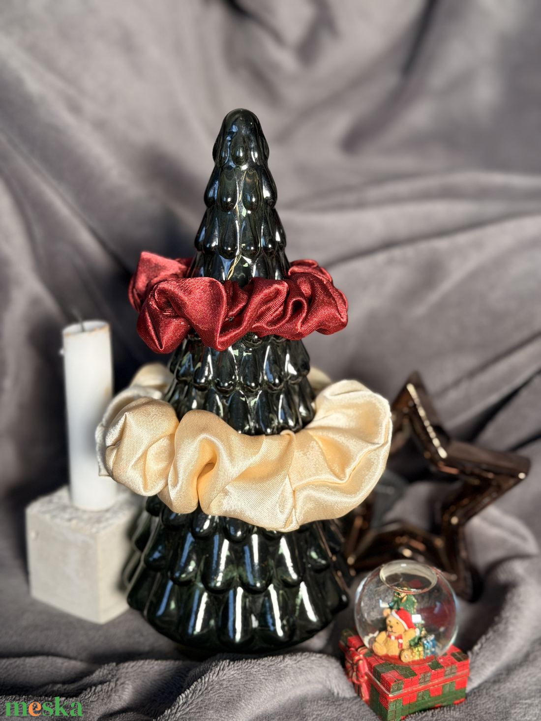 Bordó-Arany Scrunchie Mix - ruha & divat - hajdísz & hajcsat - hajgumi - Meska.hu