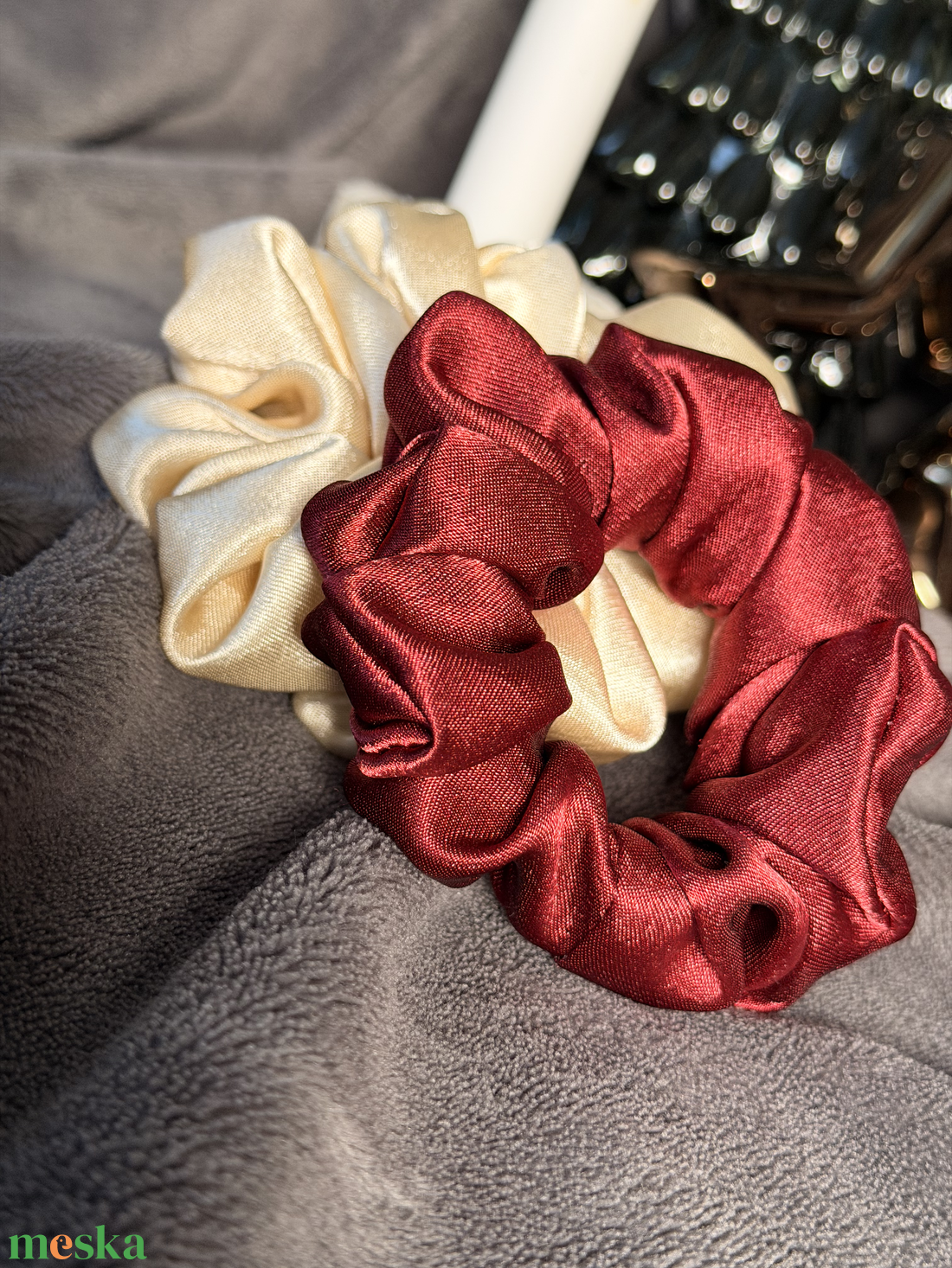 Bordó-Arany Scrunchie Mix - ruha & divat - hajdísz & hajcsat - hajgumi - Meska.hu