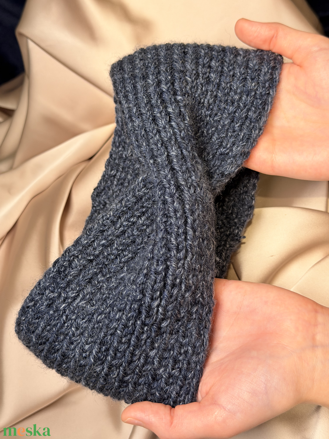 Csavaros kötött fejpánt strapabíró anyagból - ruha & divat - sál, sapka, kendő - fejpánt - Meska.hu