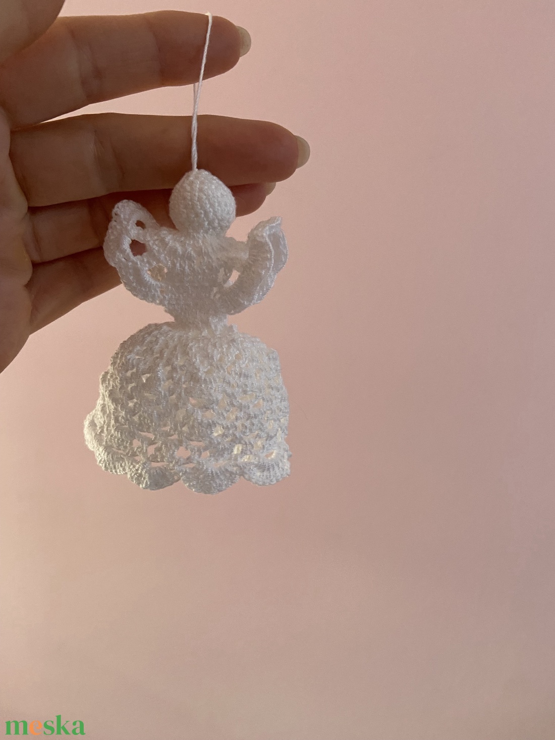 Horgolt angyalka  - karácsony - adventi díszek - adventi asztaldísz - Meska.hu