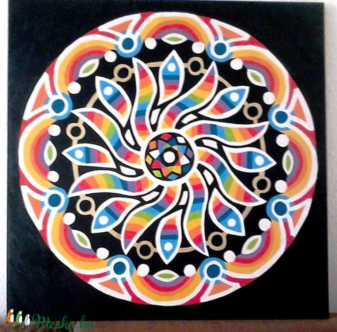 Szivárványvirág Mandala - otthon & lakás - dekoráció - mandala - Meska.hu Szivárványvirág Mandala - otthon & lakás - dekoráció - mandala - Meska.hu