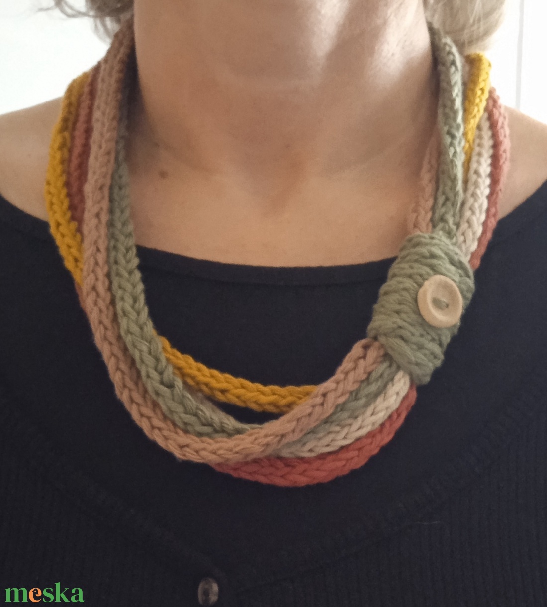 Horgolt nyaklánc - ékszer - nyaklánc - medál nélküli nyaklánc - Meska.hu