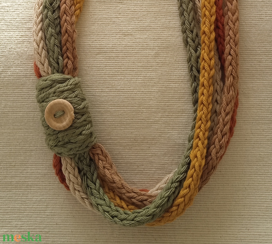 Horgolt nyaklánc - ékszer - nyaklánc - medál nélküli nyaklánc - Meska.hu