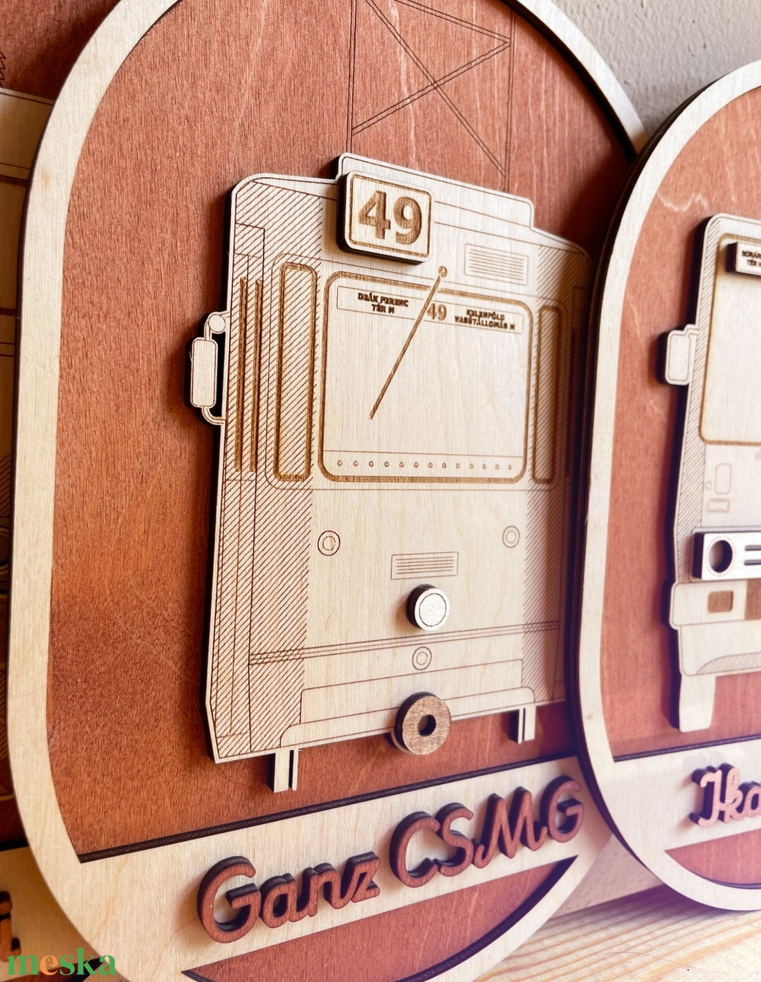 GANZ CSMG villamos lézervágott falikép - retro járművek - otthon & életmód - dekoráció - kép & falikép - 3d képek - Meska.hu