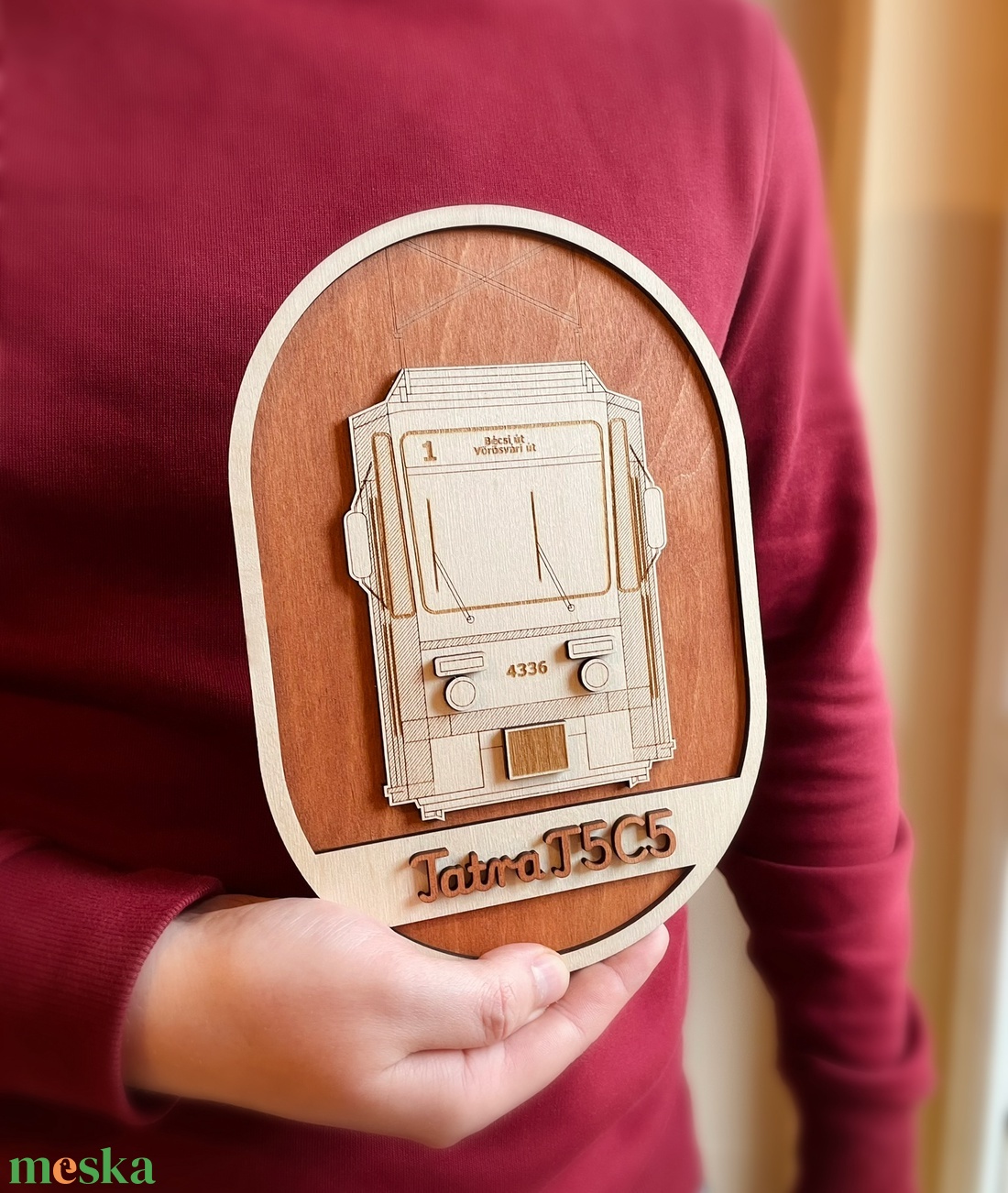 Tatra T5C5 villamos lézervágott falikép - retro járművek - otthon & életmód - dekoráció - kép & falikép - 3d képek - Meska.hu