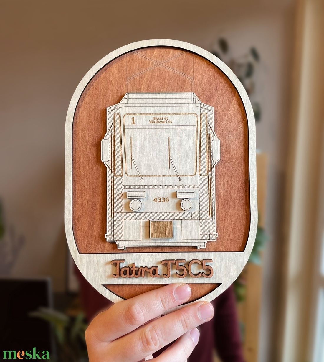 Tatra T5C5 villamos lézervágott falikép - retro járművek - otthon & életmód - dekoráció - kép & falikép - 3d képek - Meska.hu