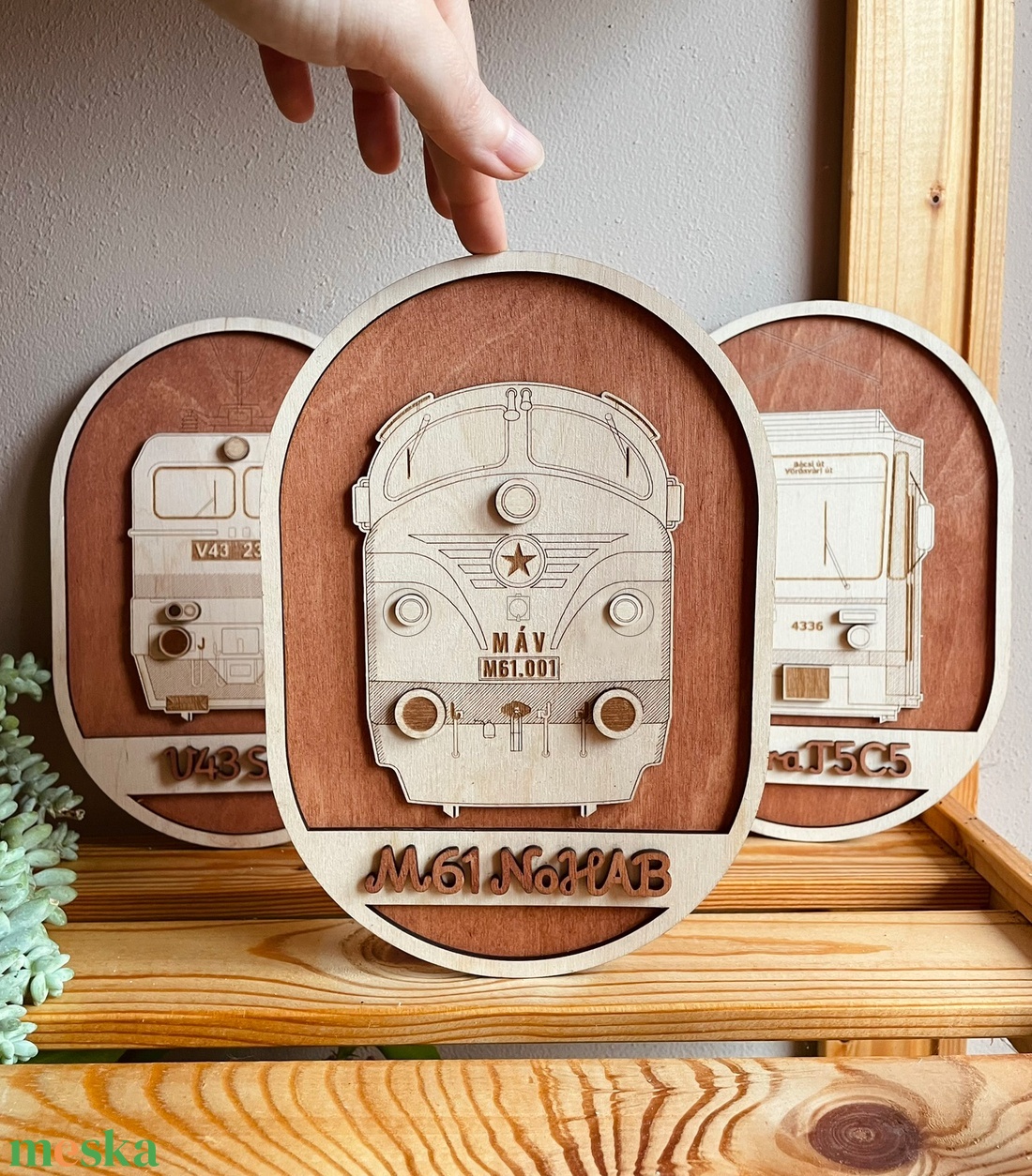 M61 NoHAB mozdony lézervágott falikép - retro járművek - otthon & életmód - dekoráció - kép & falikép - 3d képek - Meska.hu