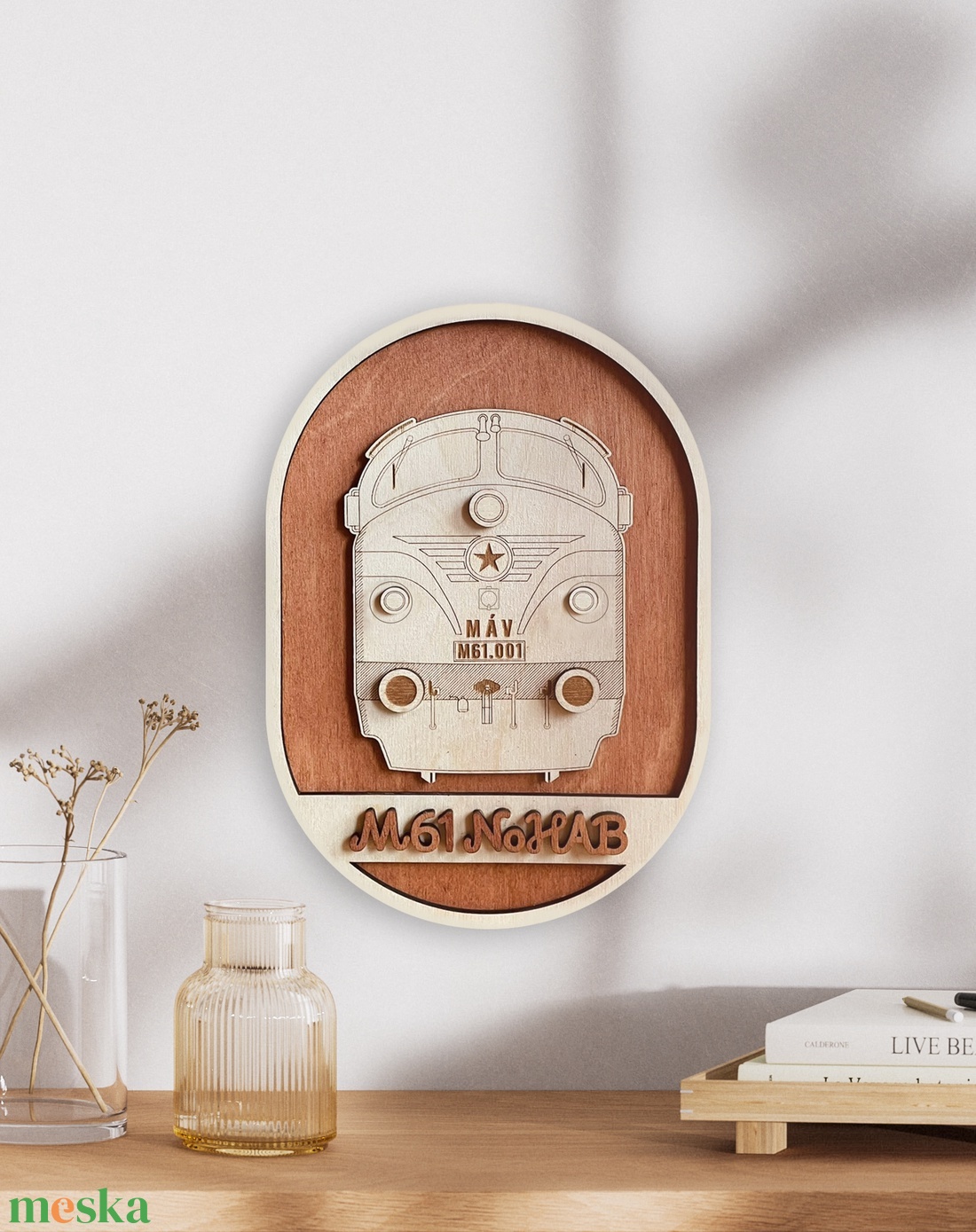 M61 NoHAB mozdony lézervágott falikép - retro járművek - otthon & életmód - dekoráció - kép & falikép - 3d képek - Meska.hu