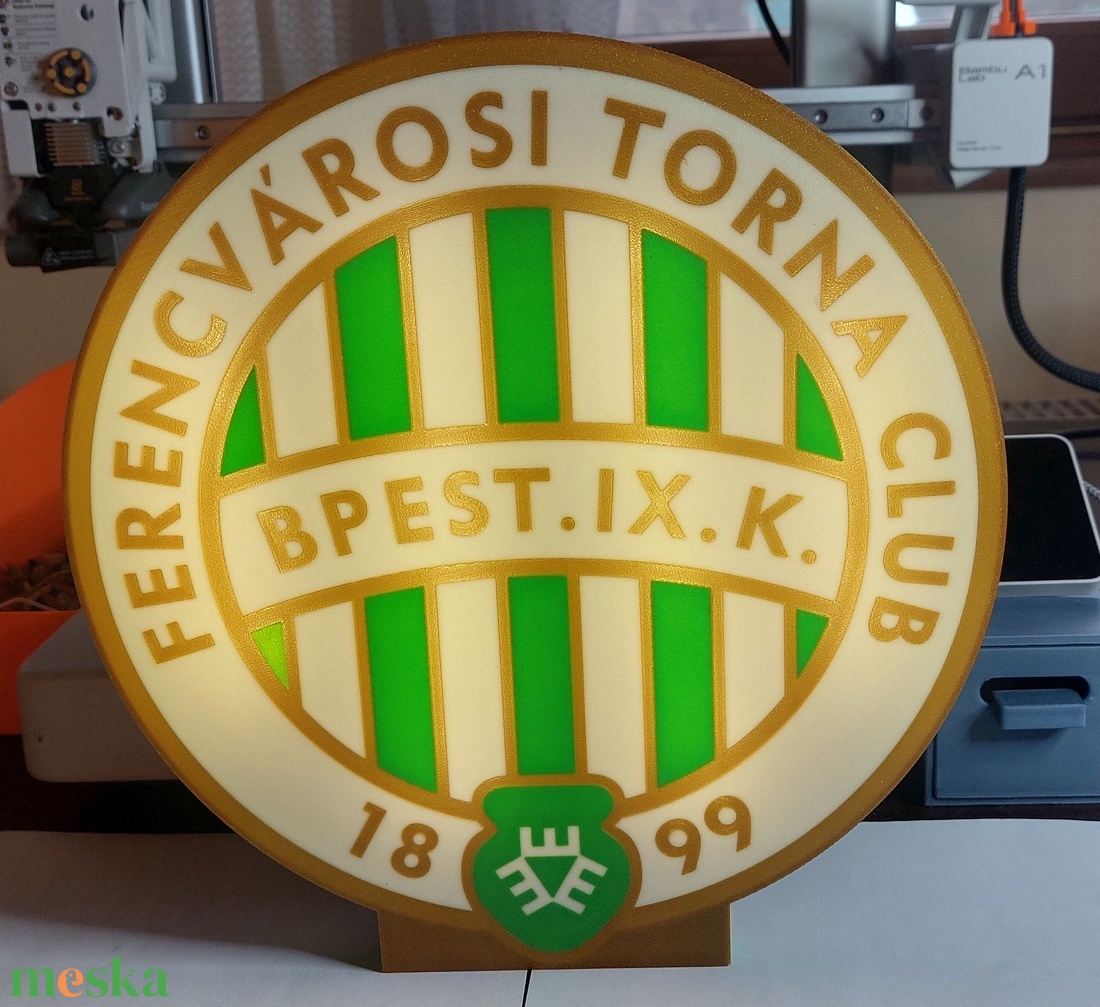 FTC, Fradi, Ferencváros világító hangulatlámpa. Lightbox - otthon & életmód - dekoráció - asztal és polc dekoráció - asztaldísz - Meska.hu