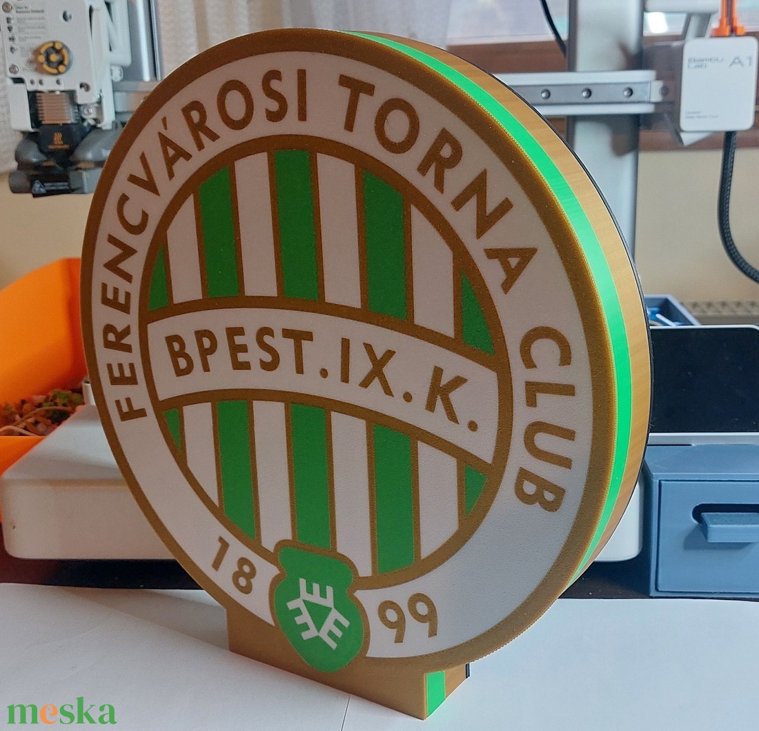 FTC, Fradi, Ferencváros világító hangulatlámpa. Lightbox - otthon & életmód - dekoráció - asztal és polc dekoráció - asztaldísz - Meska.hu