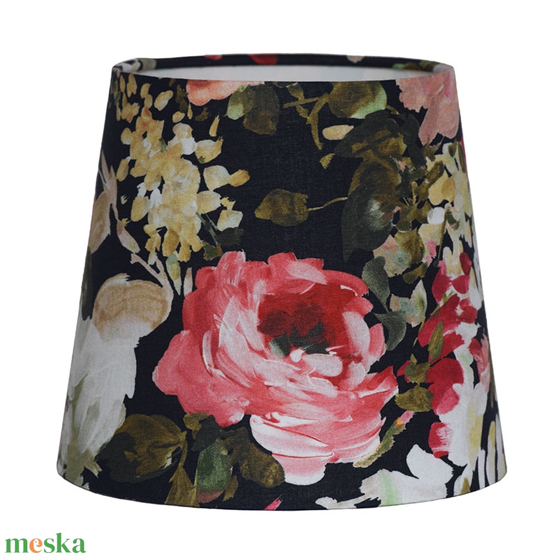 Virágos lámpaernyő asztai lámpához  Red Rose (20 cm) - otthon & életmód - lámpa - asztali lámpa - Meska.hu