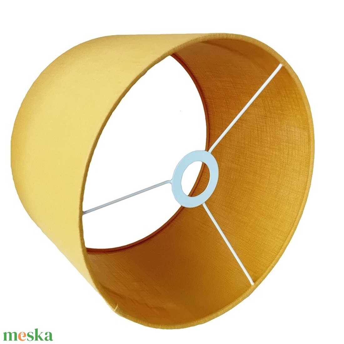Mustársárga lenvászon lámpaernyő, 30 cm - otthon & életmód - lámpa - asztali lámpa - Meska.hu