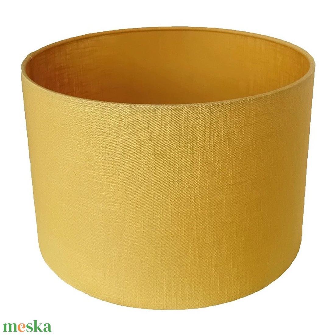 Mustársárga lenvászon lámpaernyő, 30 cm - otthon & életmód - lámpa - asztali lámpa - Meska.hu