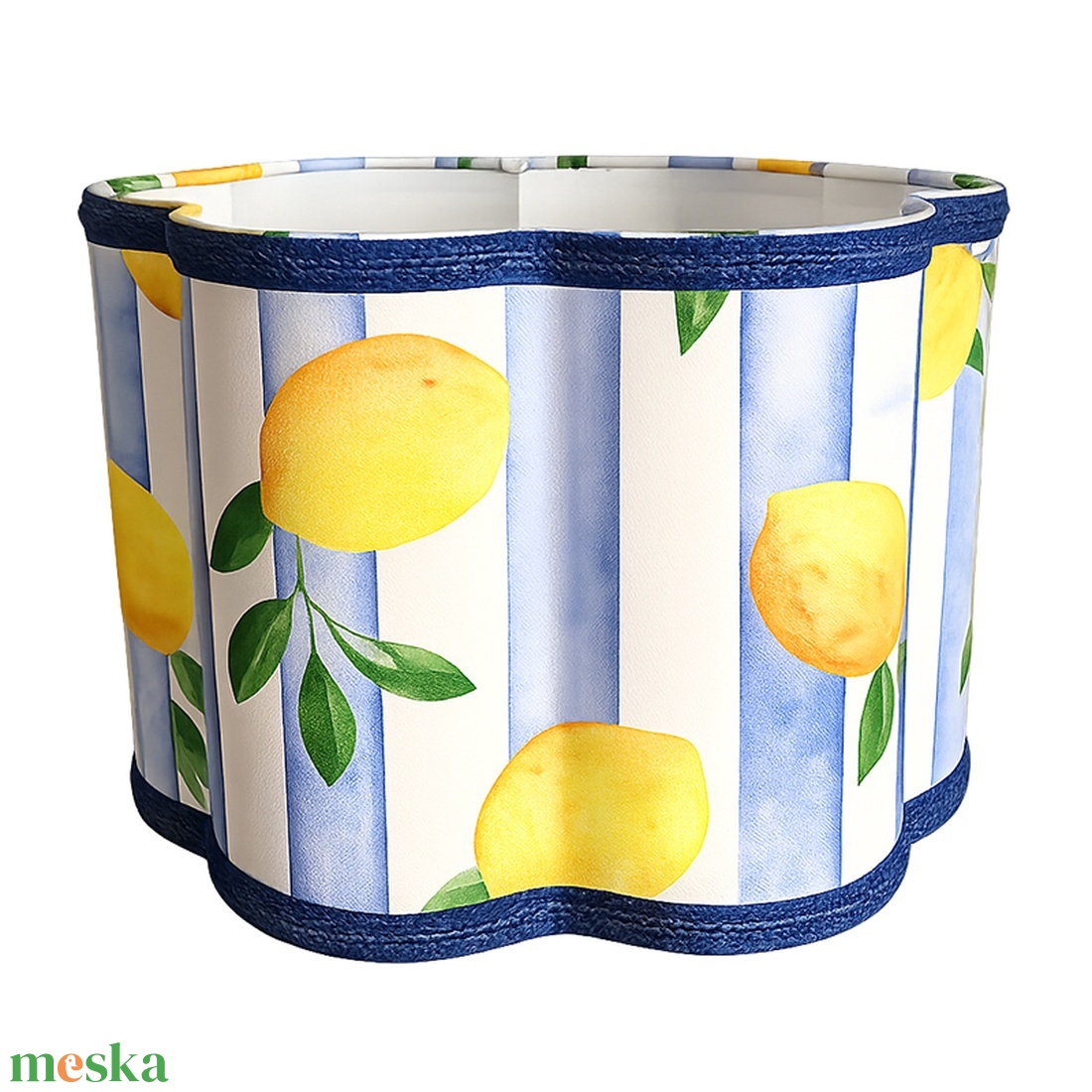 Citrommintás virág formájú lámpaernyő, 30 cm - otthon & életmód - lámpa - lámpabúra - Meska.hu
