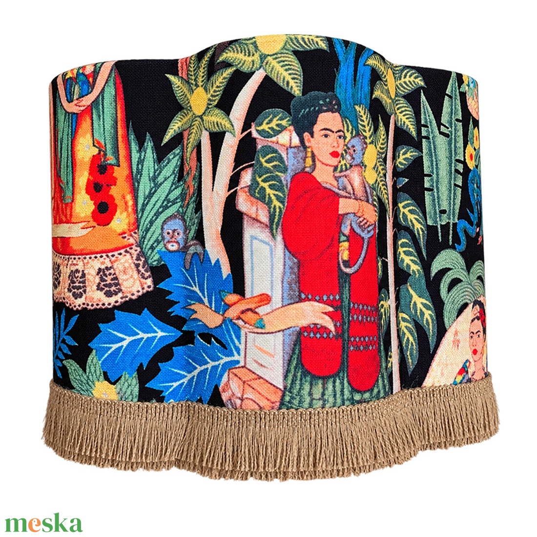 Frida Kahlo mintás virág formájú lámpaernyő, 30 cm - otthon & életmód - lámpa - lámpabúra - Meska.hu