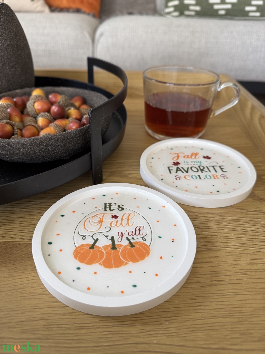 Őszi akril poháralátét szett � Fall Is My Favorite Color - otthon & életmód - dekoráció - dísztárgy - Meska.hu