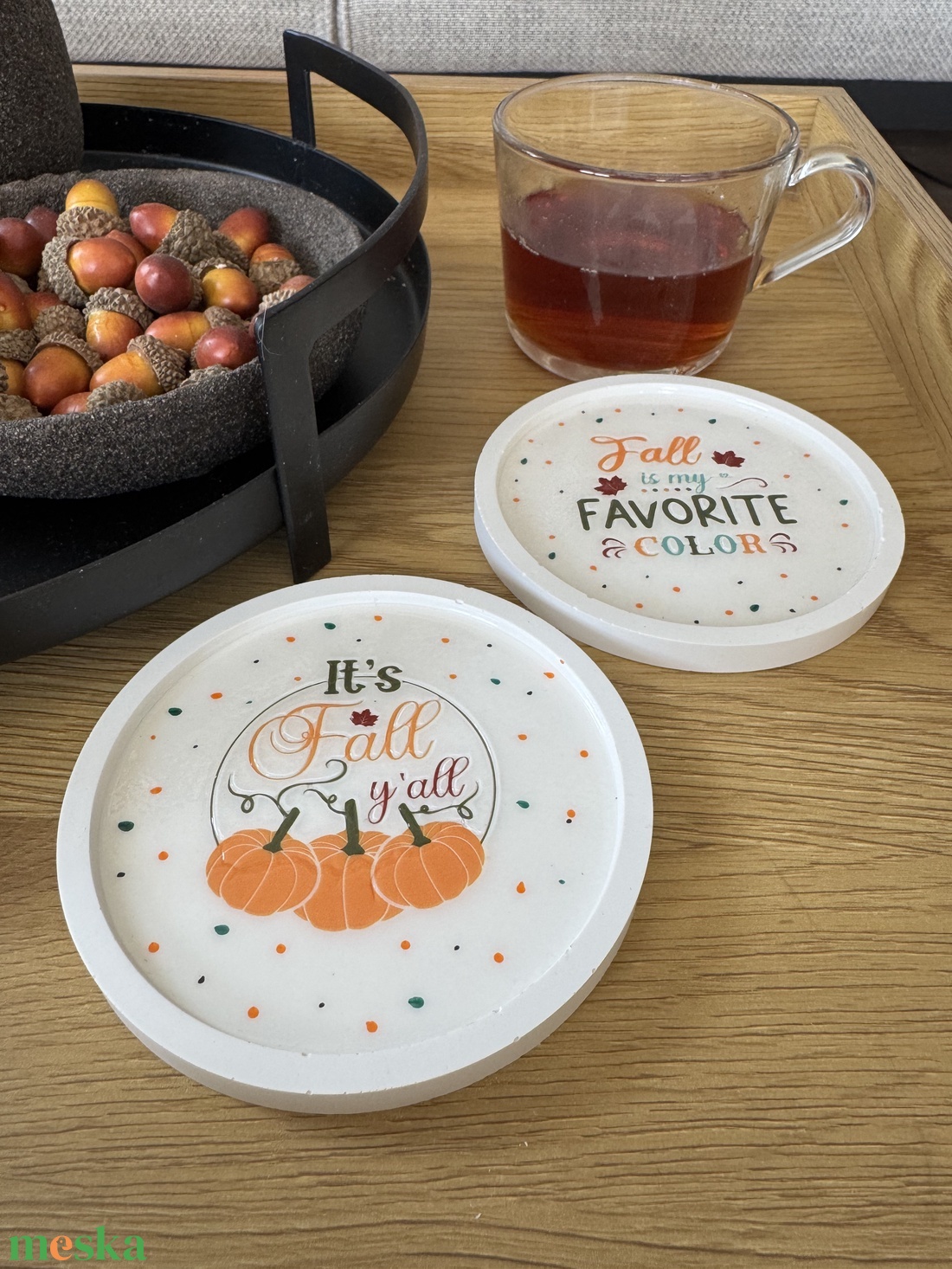 Őszi akril poháralátét szett � Fall Is My Favorite Color - otthon & életmód - dekoráció - dísztárgy - Meska.hu