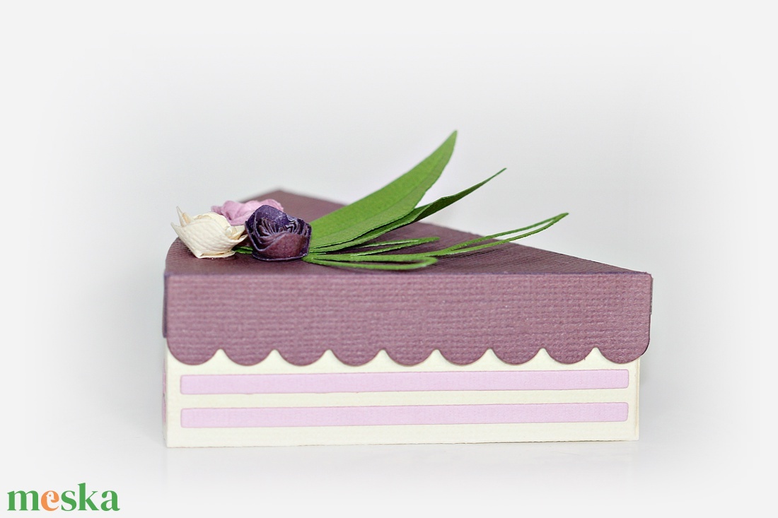 Tortaszelet papírból - esküvő - emlék & ajándék - doboz - Meska.hu