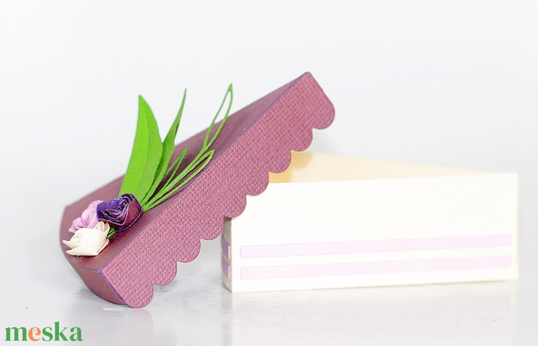 Tortaszelet papírból - esküvő - emlék & ajándék - doboz - Meska.hu