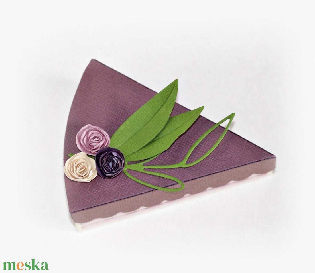 Tortaszelet papírból - esküvő - emlék & ajándék - doboz - Meska.hu