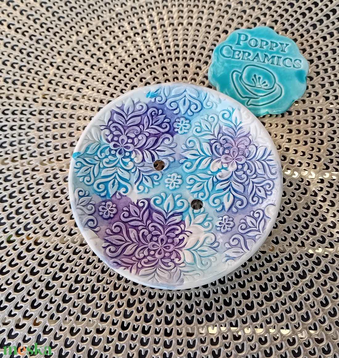 Mandala mintás kerámia szappantartó, lila-türkiz - otthon & életmód - fürdőszoba - szappantartó - Meska.hu Mandala mintás kerámia szappantartó, lila-türkiz - otthon & életmód - fürdőszoba - szappantartó - Meska.hu