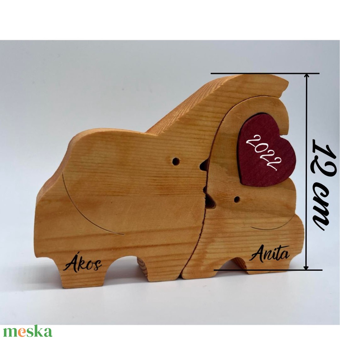Névre szóló Összebújó elefántok puzzle dísz - otthon & életmód - dekoráció - asztal és polc dekoráció - asztaldísz - Meska.hu