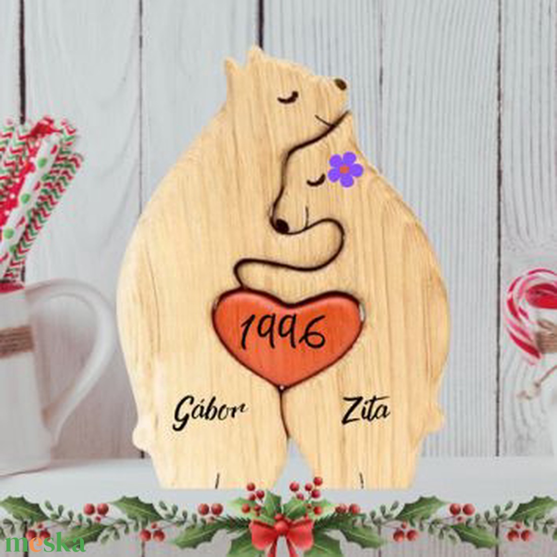 Névre szóló Fa maci pár puzzle dísz - otthon & életmód - dekoráció - asztal és polc dekoráció - asztaldísz - Meska.hu Névre szóló Fa maci pár puzzle dísz - otthon & életmód - dekoráció - asztal és polc dekoráció - asztaldísz - Meska.hu