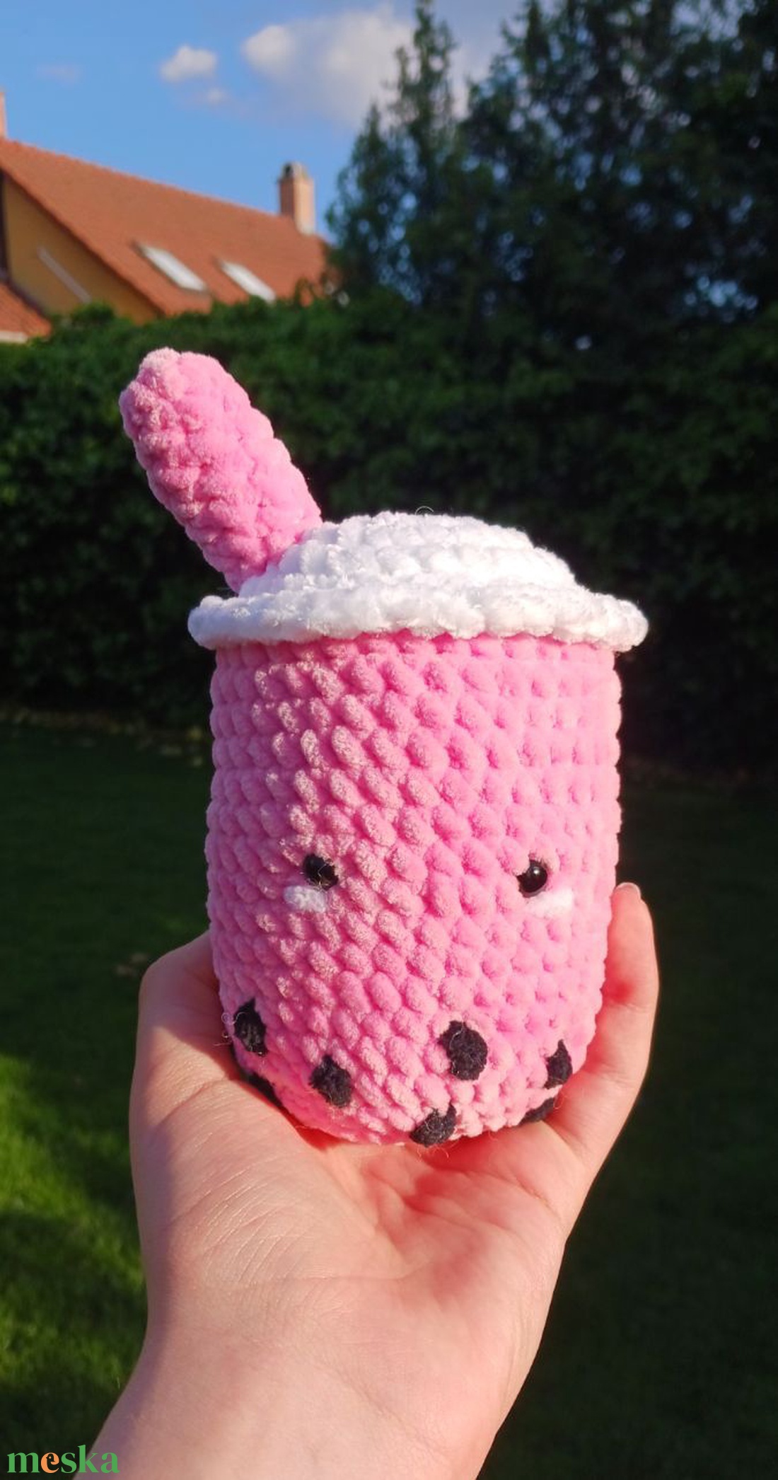 Horgolt Bubble tea figura - játék & sport - plüssállat & játékfigura - más figura - Meska.hu