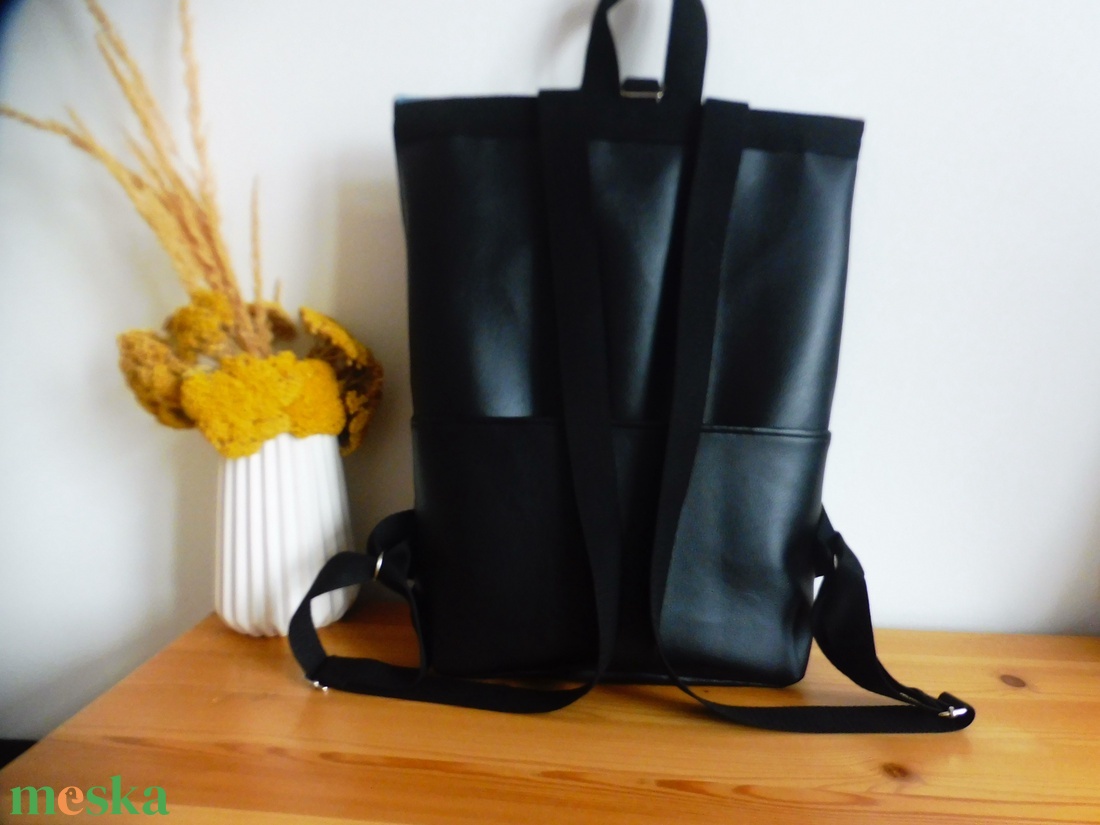 Kék hullám mintás nagy roll up hátizsák - táska & tok - hátizsák - roll top hátizsák - Meska.hu