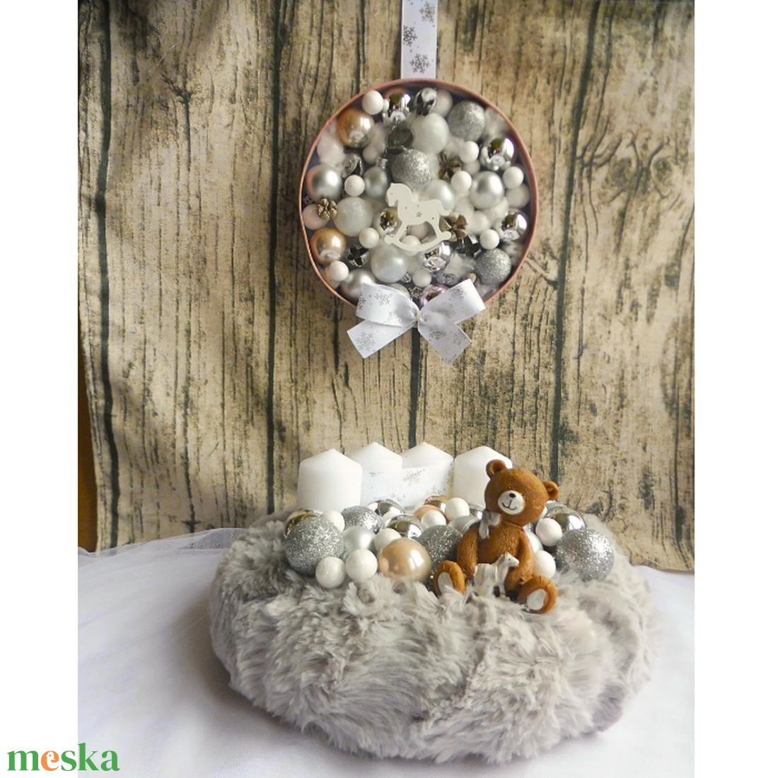 Adventi koszorú és kopogtató, adventi szett  - karácsony - adventi díszek - adventi koszorú - Meska.hu