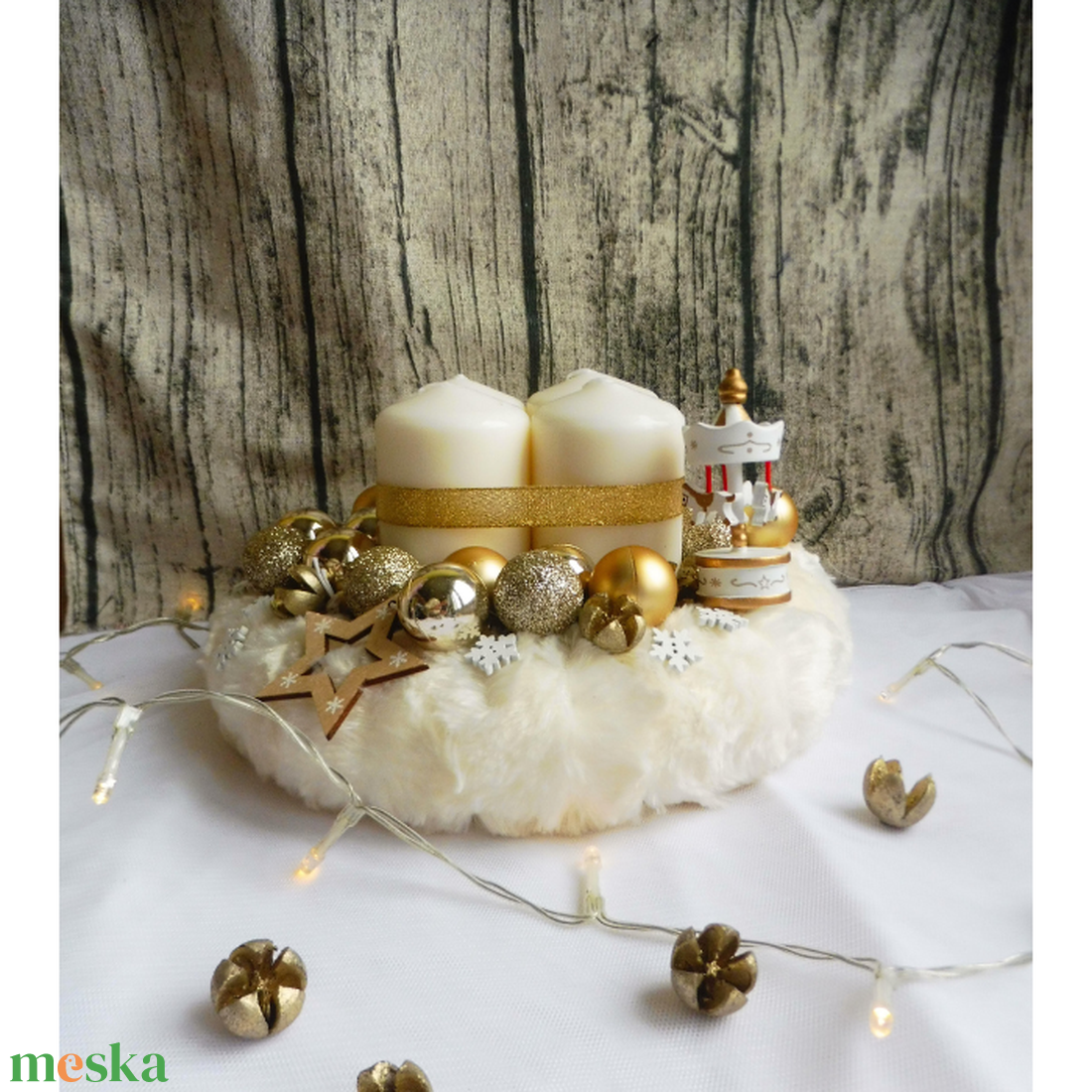 Adventi koszorú körhintával - karácsony - adventi díszek - adventi koszorú - Meska.hu