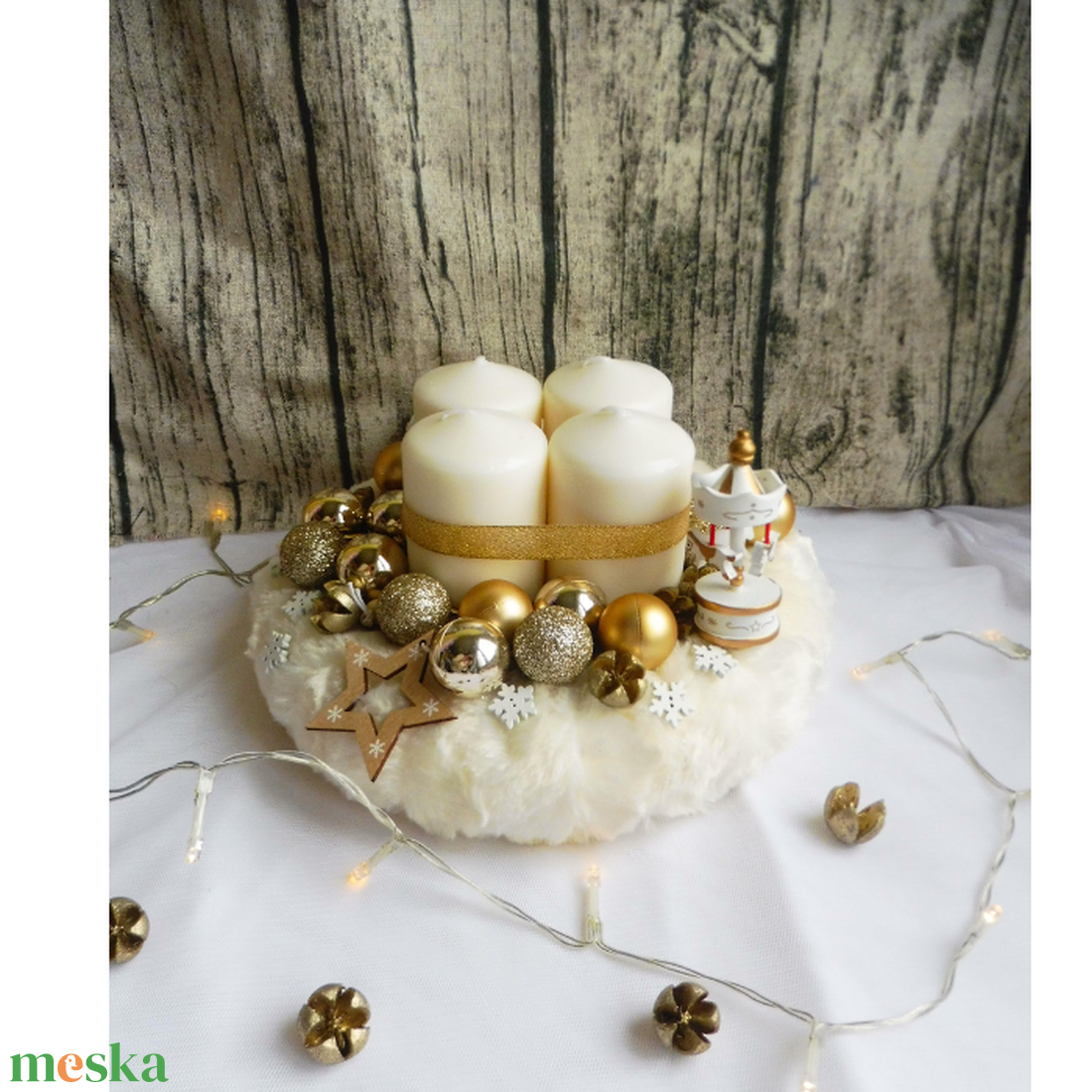 Adventi koszorú körhintával - karácsony - adventi díszek - adventi koszorú - Meska.hu