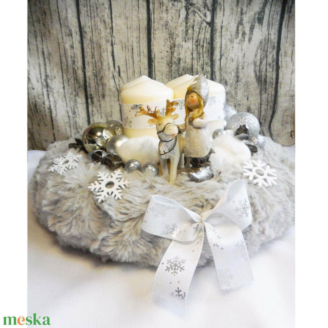 Adventi koszorú rénszarvassal - karácsony - adventi díszek - adventi koszorú - Meska.hu
