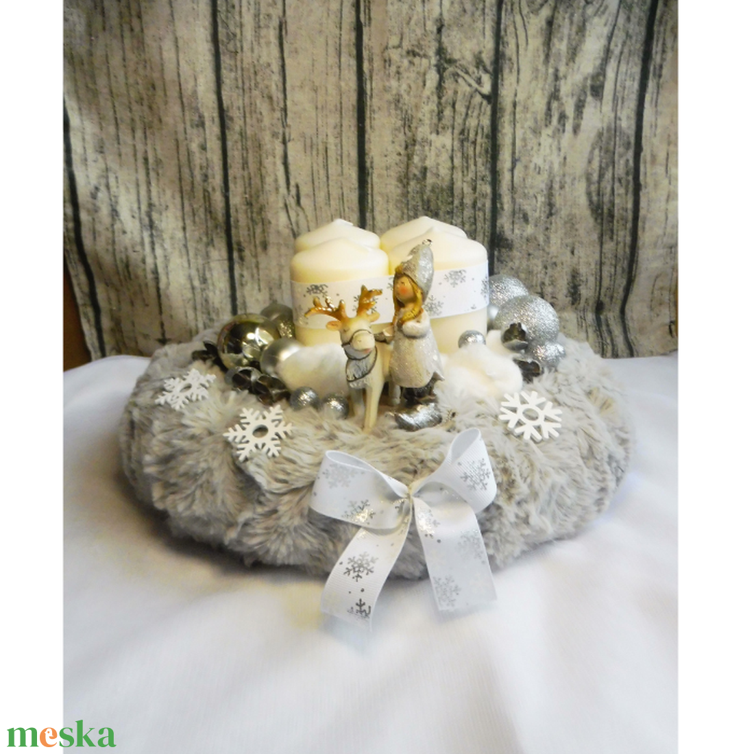 Adventi koszorú rénszarvassal - karácsony - adventi díszek - adventi koszorú - Meska.hu