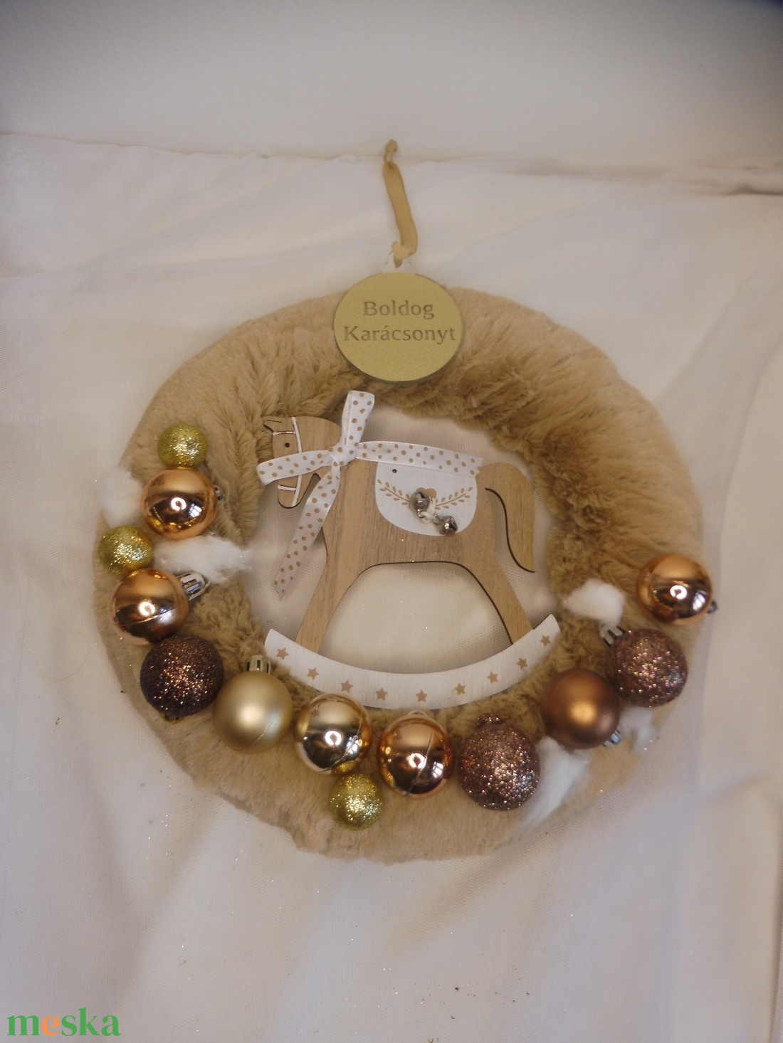 Adventi hintalovas ajtókopogtató - karácsony - adventi díszek - adventi ajtódísz - Meska.hu