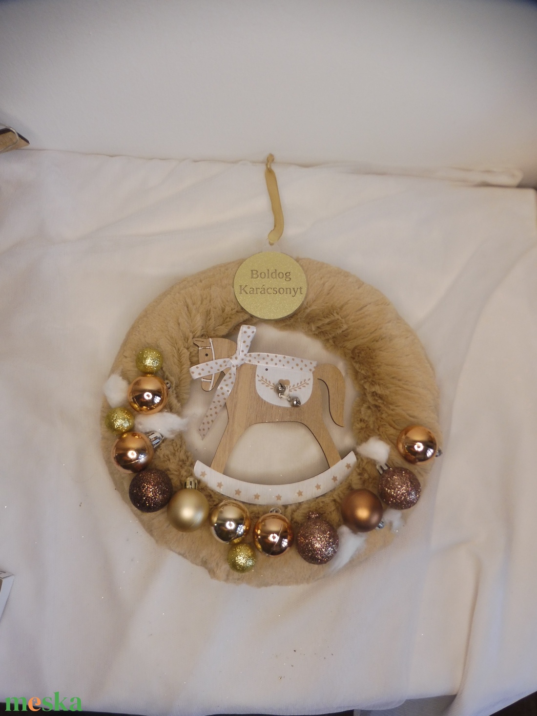Adventi hintalovas ajtókopogtató - karácsony - adventi díszek - adventi ajtódísz - Meska.hu