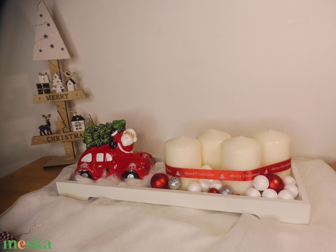 Mikulás autóval adventi koszorú - karácsony - adventi díszek - adventi koszorú - Meska.hu