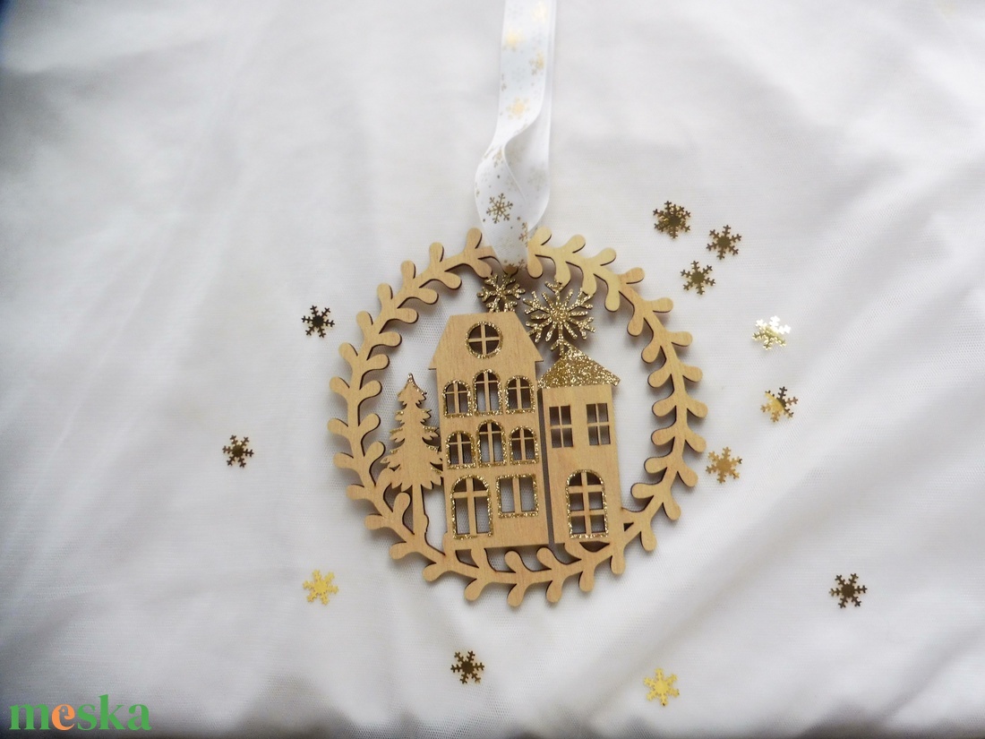 Szürke és arany adventi szett, adventi koszorú és ajtókopogtató - karácsony - adventi díszek - adventi koszorú - Meska.hu