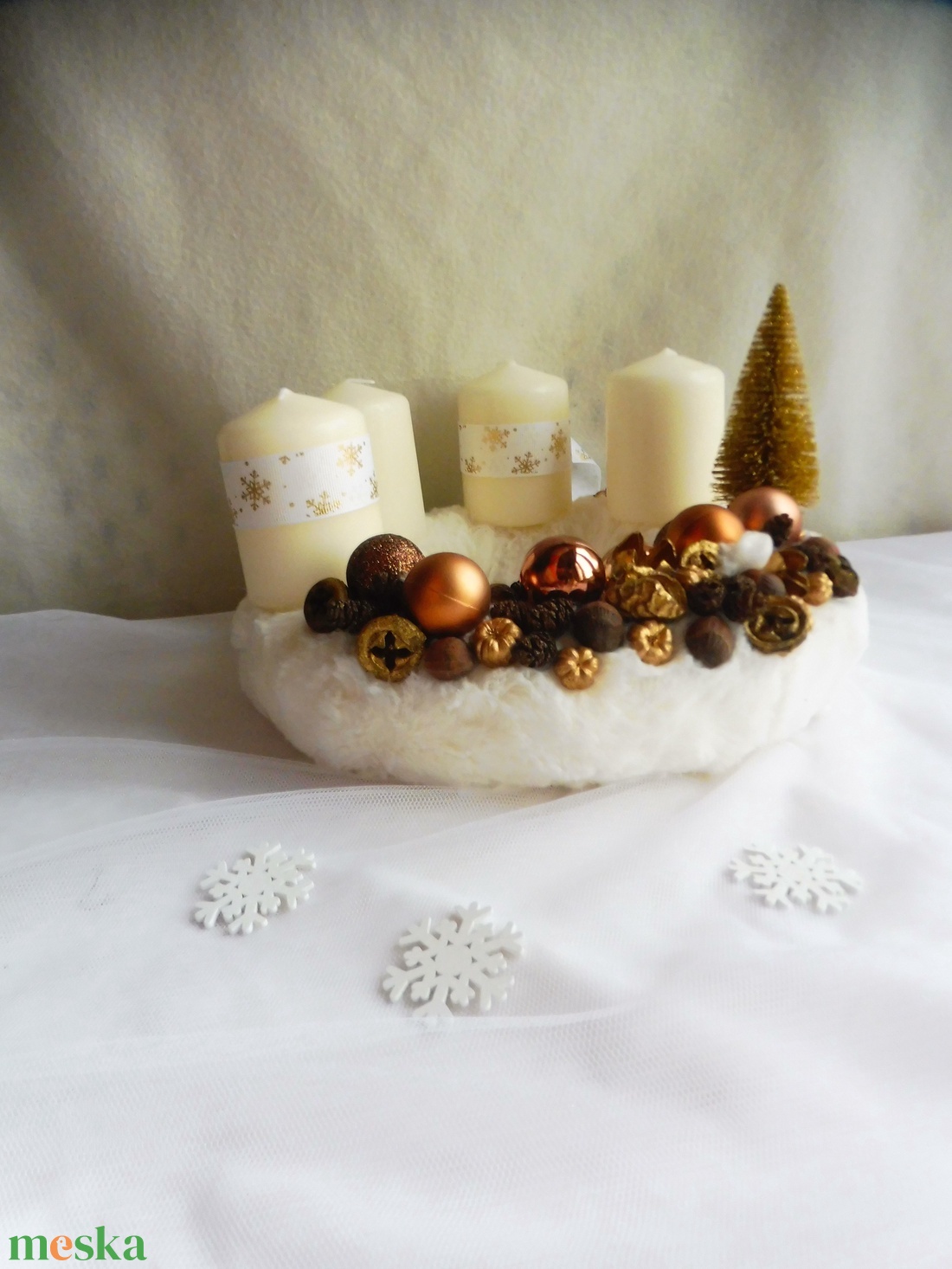 Adventi szett, adventi koszorú és ajtókopogtató - karácsony - adventi díszek - adventi koszorú - Meska.hu